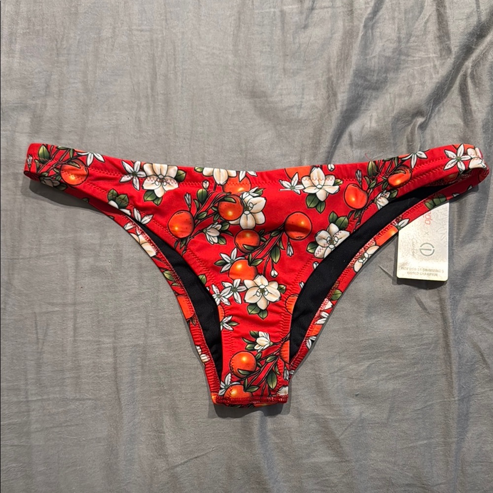 Red Floral Bikini Bottom